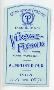 Frankreich Fotoprodukt Laguionie Toning Fixer Label Photo Le Printemps 1900 - Bild 1 von 2