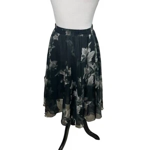 Unbranded Women's Flare Skirt S Small Chiffon Lined Floral Print Lightweight - Picture 1 of 12