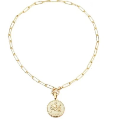 Sternzeichen Halskette gold Tierkreiszeichen Zodiak unisex Kette Frauen Männer - Bild 1 von 4