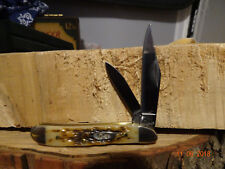 CASE XX POCKET KNIFE MODEL # CA-045 LITTLE PEANUT AMBER BONE HANDLE STAINLESS BL