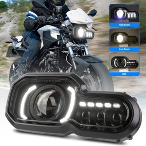 LED Headlight with Angel Eye DRL For F650GS/F700GS/F800GS F800ADV Plug and Play - Picture 1 of 11
