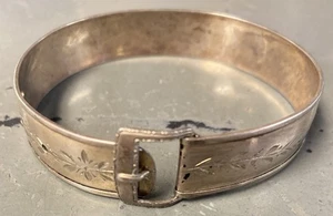 Brazalete Brazalete Vintage Hayward Plata Esterlina Floral Hebilla - 10dwt - Imagen 1 de 6