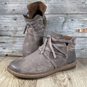 Born Leather Shoes Booties Distressed Ankle Boots Size 9 Women’s Grayish Tan - Picture 1 of 16
