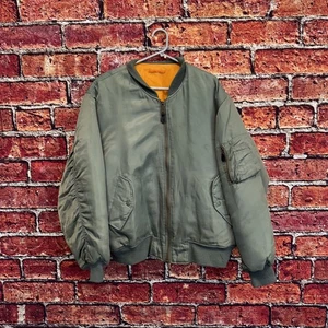 USAF Men's Flight Jacket Light Khaki US Airforce Style Bomber Military Classic - Picture 1 of 8