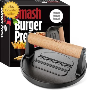 Smash Burger Presse Vorgewürzt Gusseisen Hamburger Smasher 2 Pfund Schwer - Bild 1 von 12