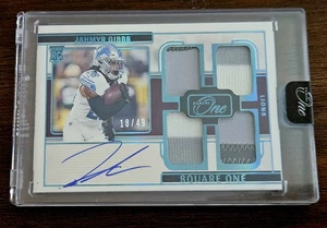 2023 Panini One Jahmyr Gibbs Square One Auto #74 RPA Lions  - Bild 1 von 2