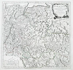 Savoia Savoie Savoy Geneva Annecy Chambery Cluses Aosta Karte carte map Santini - Bild 1 von 1