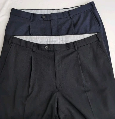 Pal Zileri Mens Lot Of 2 Wool Cahmere Soft Flannel Dress Pants Size 38&40 X 27.5 - Image 1 of 4