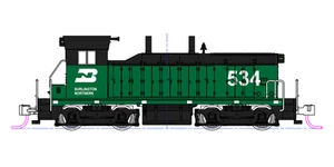 176-4377-DCC (N)EMD NW2 Burlington Northern #534 (DCC) equipado) - Imagen 1 de 1