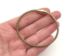 Dyadema Italien Gold auf Sterling Silber Seil Zopf Armreif Magnetverschluss Armband - Bild 1 von 11