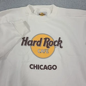Vtg Hard Rock Cafe Chicago Sweatshirt Size XL LS White Crewneck Made In USA - Picture 1 of 20