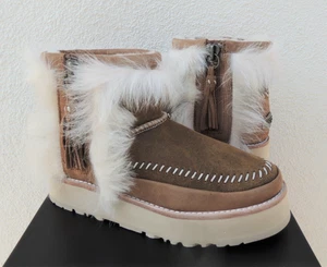 UGG CHESTNUT FLUFF PUNK TOSCANA SHEEPSKIN BOOTS, WOMEN US 7/ EUR 38 ~NEW - Picture 1 of 9