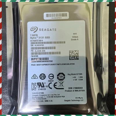 NEW Seagate Nytro 3131 7.68TB 2.5" SAS 12G XS7680TE70014 SSD Solid State Drive - Image 1 of 3