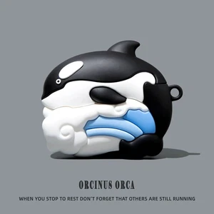 Cubierta de silicona para auriculares 3D Cool Orcinus Orca para Airpods Pro 3 4 3 Pro 2 Pro 1/2 - Imagen 1 de 8