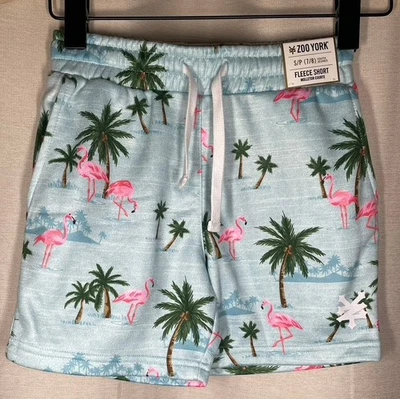 Zoo York Kids Fleece Shorts Flamingo Print Size Small 7/8 New with Tags - Image 1 of 4
