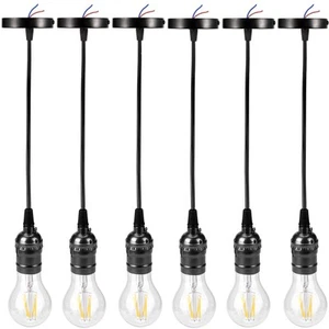 6 Packs 3.6 FT Pendant Light Kit for Edison Bulb, 6Mini Hanging Lighting Fixt... - Picture 1 of 6