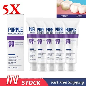 5xPurple Luxe Toothpaste Advanced Triple Whitening&Deep Cleaning Toothpaste - Picture 1 of 12