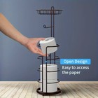 Toilet Paper Holder Stand with Shelf - Bronze Tissue Paper Roll Dispenser