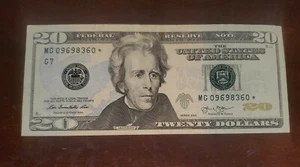 Extremely Rare $20 dollar star note 2013 low serial number MG 0969360* - Picture 1 of 2