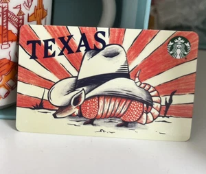 Starbucks Coffee USA TEXAS TX Card Gift Card NEW Zero Balance Hat Armadillo - Picture 1 of 3