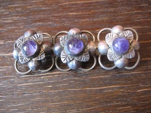 Extravagante Hermoso Broche Plata 925 Amatista Hecho a Mano México Único - Imagen 1 de 4