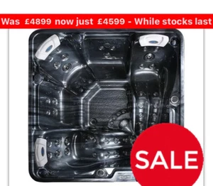 32 amp Large 2.2m Hot Tub Bluetooth 5 Person USA Balboa Black New Pluto In Stock - Picture 1 of 9