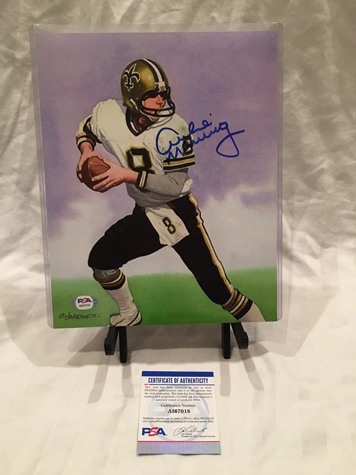 ARCHIE MANNING Signed 8x10 Picture Photo PSA COA New Orleans Saints Autographed - Image 1 of 1