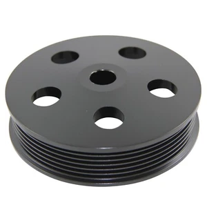 Pulley GM/Ford Power Steering Pump Serpentine Groove Black Alloy 5/8" Shaft - Picture 1 of 2