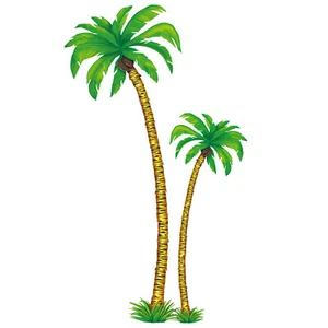 2er-Set Hawaii Wanddeko Kokosnuss-Palme Tropische Deko Palme Aufsteller Karibik - Bild 1 von 2