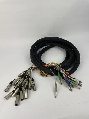 14 Feet 16 Channel Male 1/4" Phone to 3-Pin XLR Female & Male Audio Snake Cable - Image 1 of 4