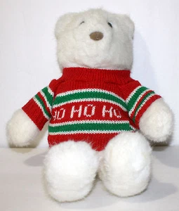 Teddy Bear White Christmas HO HO HO Red Green Vest Dakin - Picture 1 of 2
