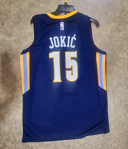 Denver Nuggets Nikola Jokic  Blue Gold Jersey 15 - Picture 1 of 2