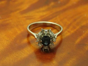 14kt 585 White Gold Ring With 0,15ct Diamond & 0,90ct Spinel Trim/ 3,3g/ Rg 56 - Picture 1 of 6
