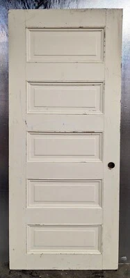 3 avail 32"x79" Antique Vintage Interior SOLID Wood Wooden Room Doors 5 Panels - Image 1 of 4