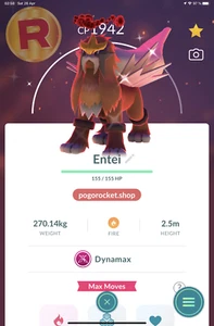 Shiny Dmax Entei Dynamax Go Reg or 1M FAST TRADE - Imagen 1 de 2