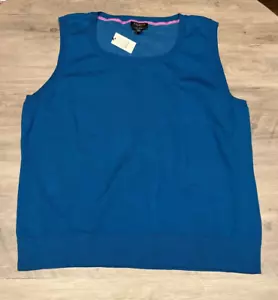 NWT Talbot's Women's Sweater Vest Size PXL Blue Sleeveless - Picture 1 of 7