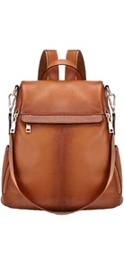 Zaino donna antifurto Kattee borsa a tracolla vera pelle moda - Foto 1 di 4