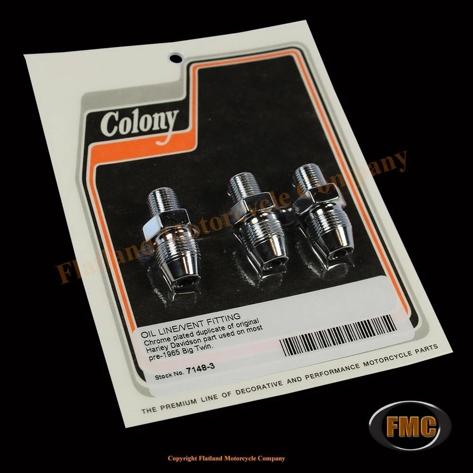 Colony 7148-3, масляные и вентиляционные фитинги, модели 1938-1973 годов выпуска, P/N 63533-15, хромированные - Изображение 1 из 1