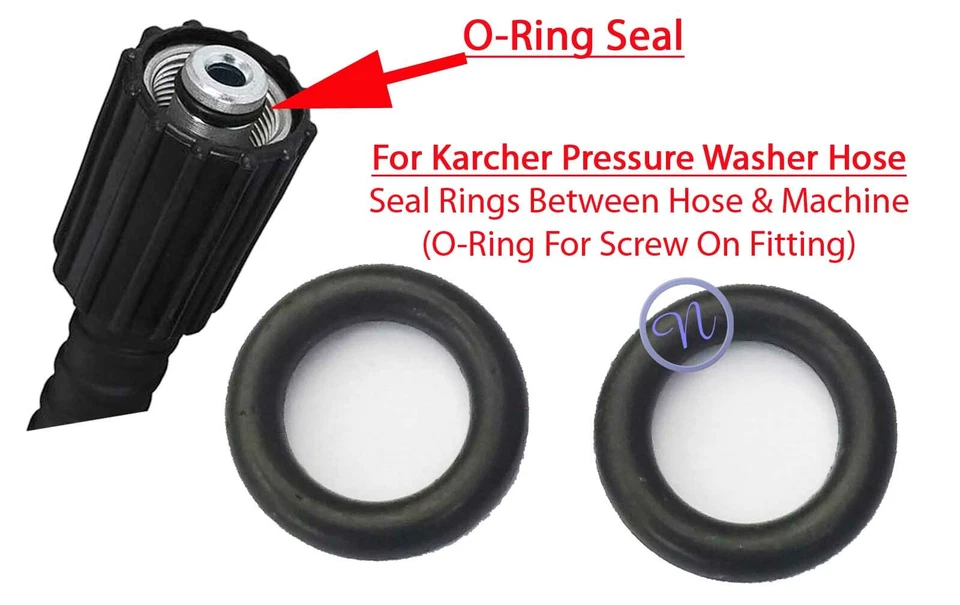 FOR KARCHER SCREW FITTING Karcher Pressure Washer Screw On Fitting (HD) 2 Rubber O Ring Seals