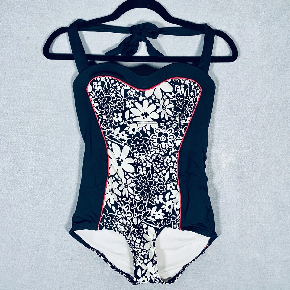 Купальник женский Kate Spade S синий цветочный цельный с бретелью через шею - Изображение 1 из 4