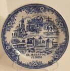 Vintage 9 1/4&quot; Blue Historic Collector Plate St. Augustine Florida