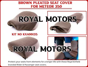 "BROWN PLEATED SEAT COVER" FIT FOR ROYAL ENFIELD METEOR 350 - Picture 1 of 7