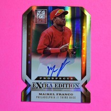 2013 Elite Extra Edition Status GOLD Die-Cut AUTO #d/5 Maikel Franco RC SSP