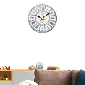 Country Style Silent Clock Decorative Wall Clock for Kitchen Office Decor - Picture 1 of 12