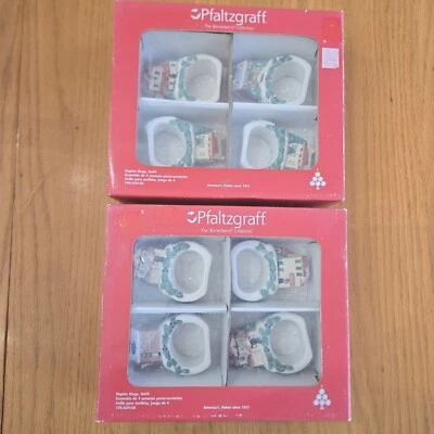 Juego de 8 anillos porta servilletas Pfaltzgraff Winterberry 3D casa de campo lote en caja Foto 1 de 3