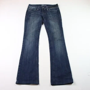 MISS ME Women's Denim Bling CROSS Rhinestones Low Rise Boot Cut Blue Jeans 27 - Picture 1 of 14