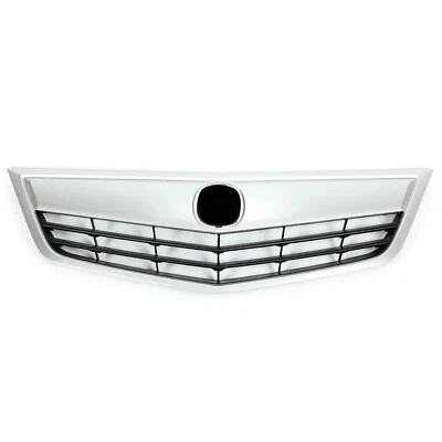 Parrilla superior del parachoques delantero con moldura plateada para Acura TSX 2011-2014 Foto 1 de 4