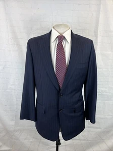 Paul Stuart Men's Dark Navy Blue Striped Blazer 40R $1,295 - Picture 1 of 10