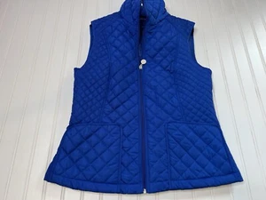 Calvin Klein Quilted Puffer Vest Womens Blue Medium Full Zip Pockets. 472 - Picture 1 of 4