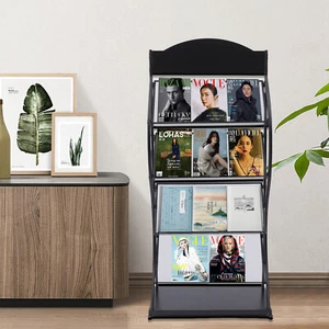 Newspaper Magazine Display Rack Poster Book Rack Floor-Standing Storage Organize - Imagen 1 de 13